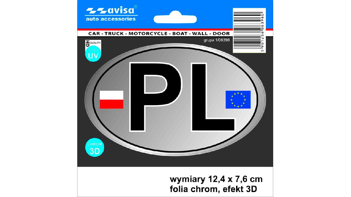 Autocollant+AutoTattoo+PL+%2B+Flags+3D+Chrome+-+12%2C4+x+7%2C6+cm